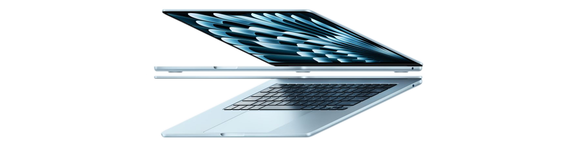 Two partially open MacBook Air laptops representing available repair and diagnostic services