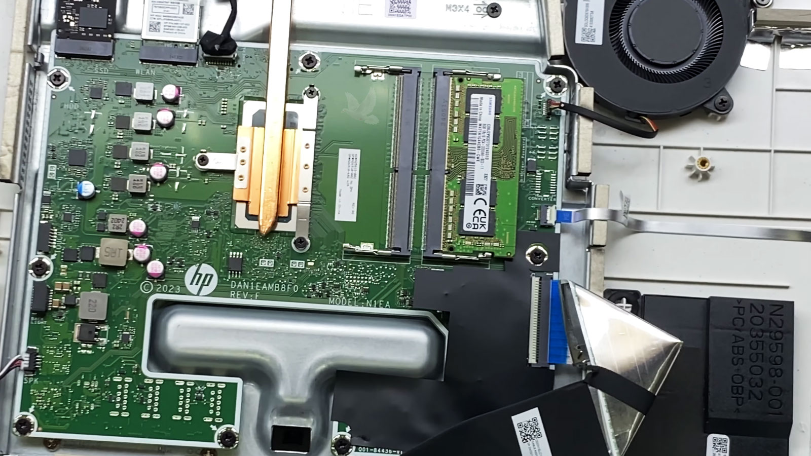 All-in-One-Computer-Data-Recovery-in-Progress Open all-in-one computer being prepared for hard drive data recovery