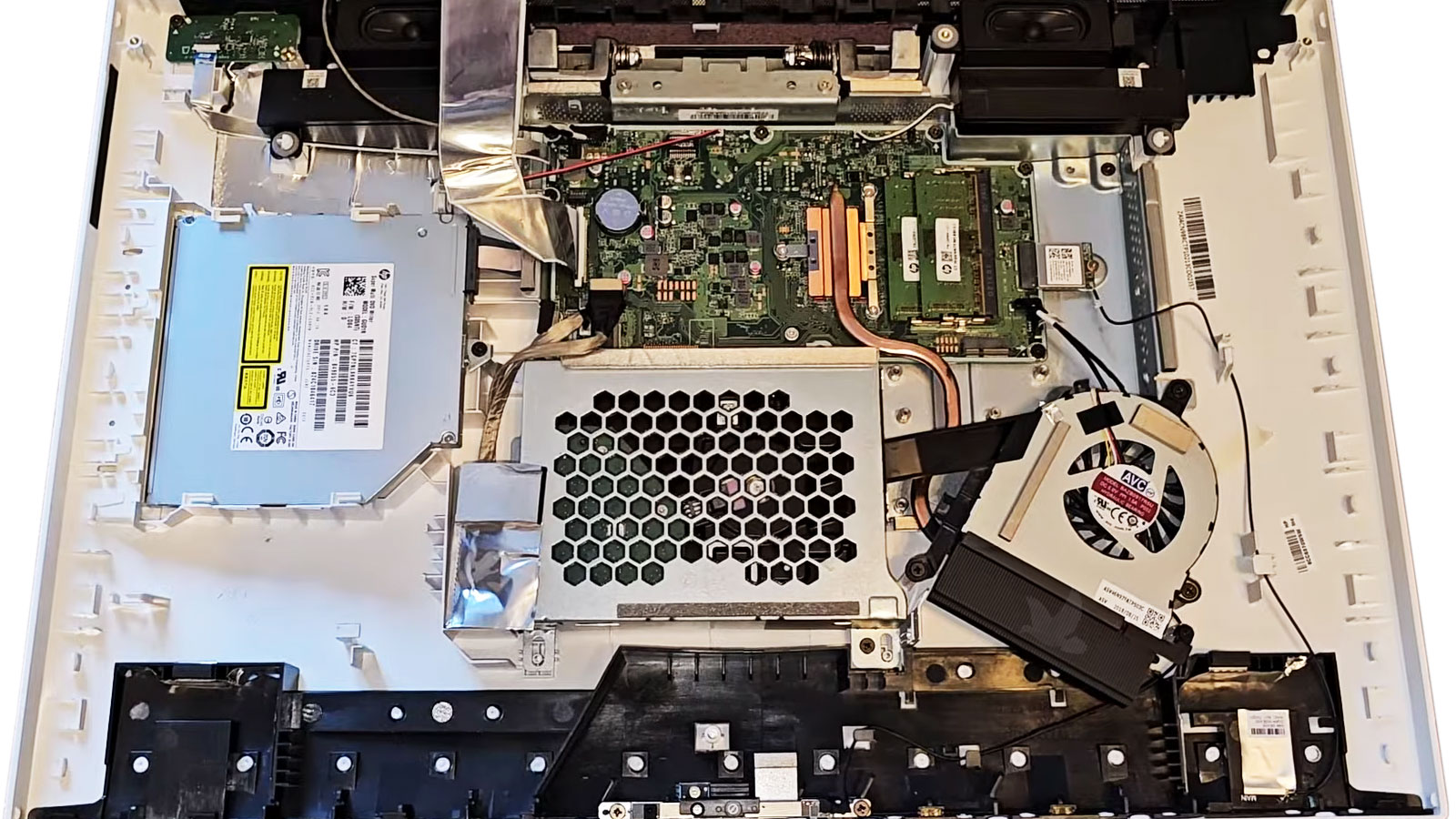 All-in-one computer motherboard power supply circuit undergoing repair