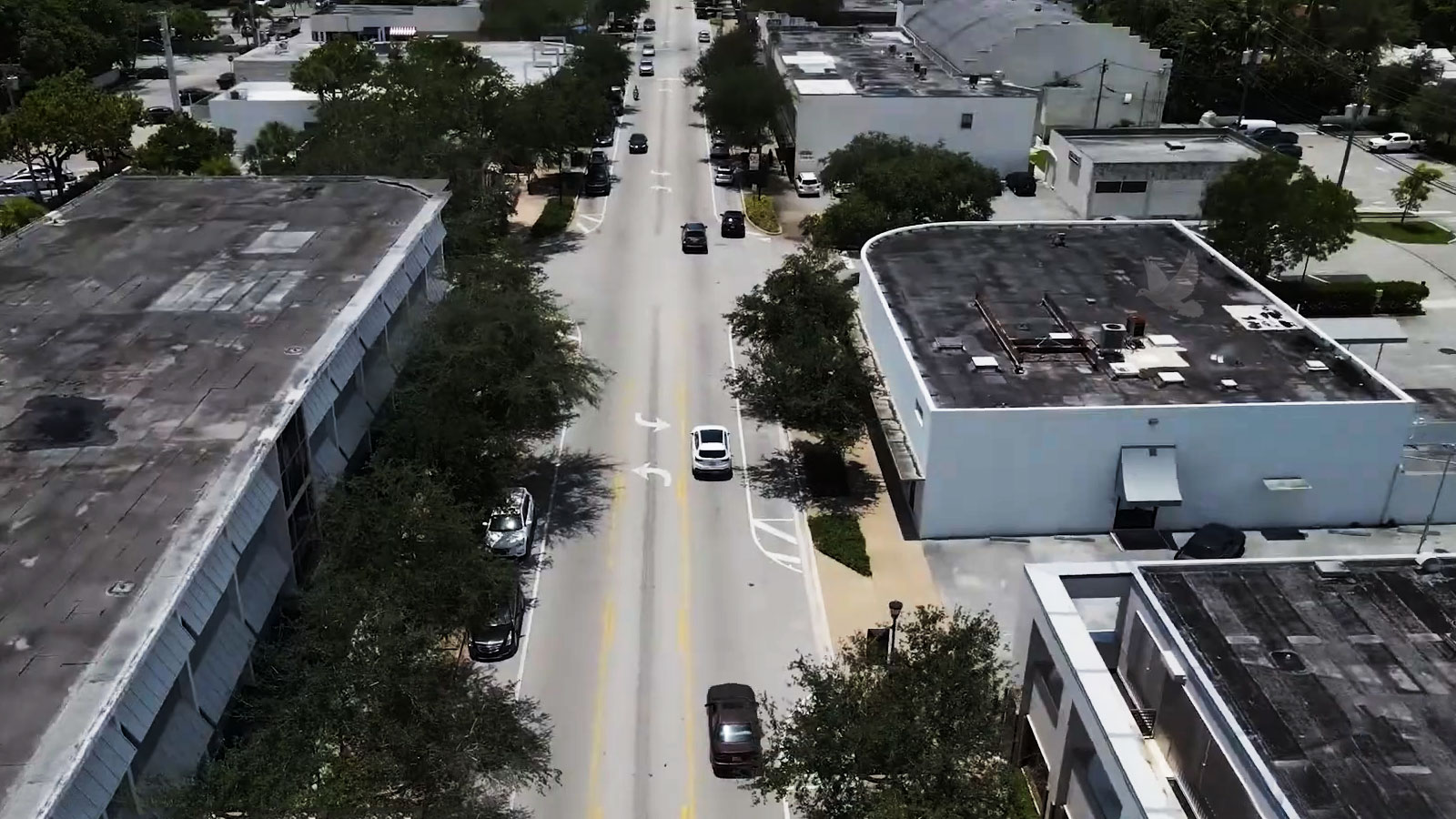 Main street through the downtown area of Miami Shores, Florida