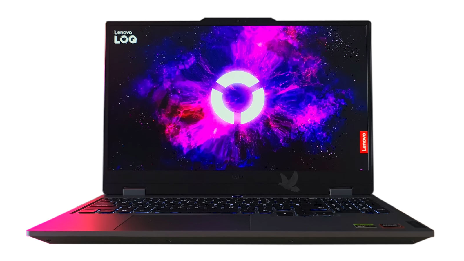 Lenovo LOQ 15 gaming laptop with colorful LED lighting