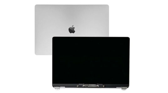 New MacBook Air display assembly shown from the LCD front and rear cover