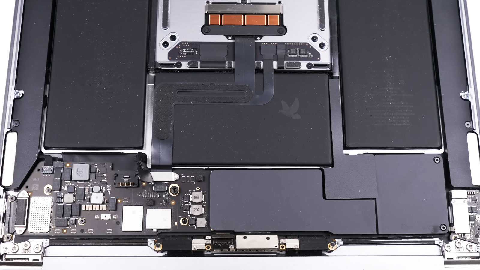 MacBook Air display assembly being removed during screen repair