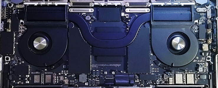 MacBook Air motherboard with integrated SSD storage soldered directly to the board for data recovery