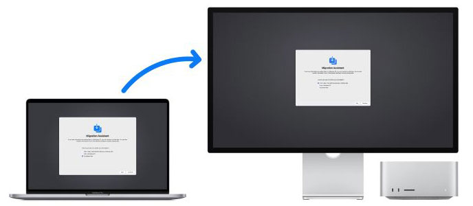 MacBook Pro transferring data to a Mac Studio using Migration Assistant