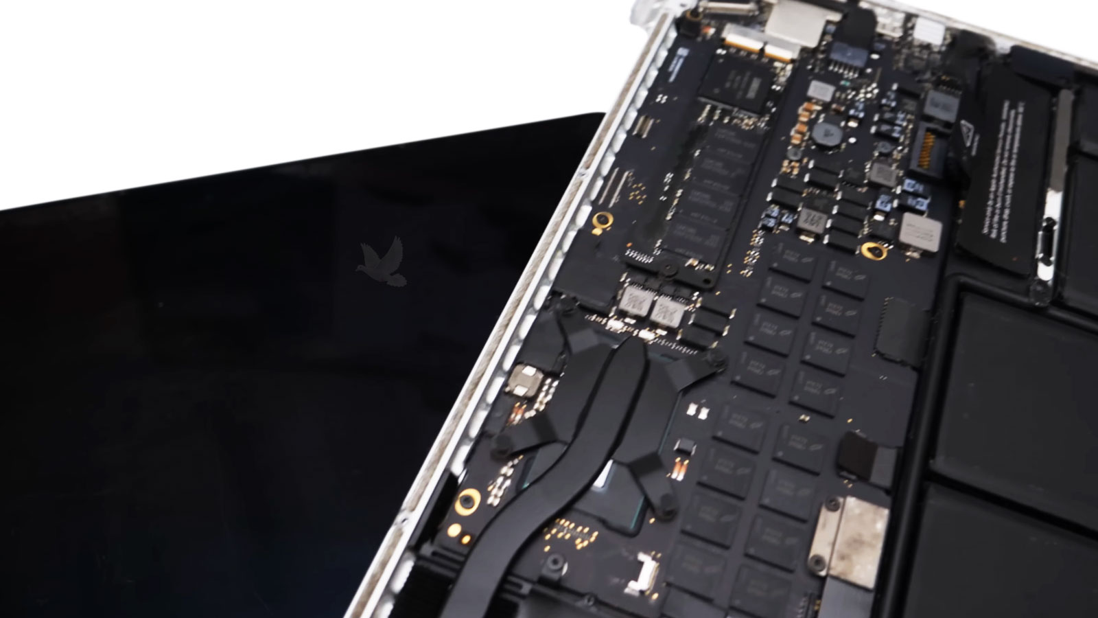 MacBook Pro display assembly separated from the lower chassis during screen replacement
