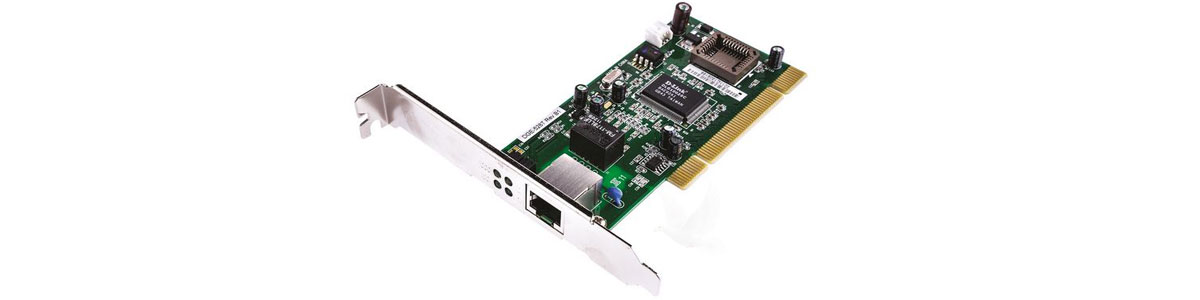 Network interface card with single Ethernet port and four status LEDs