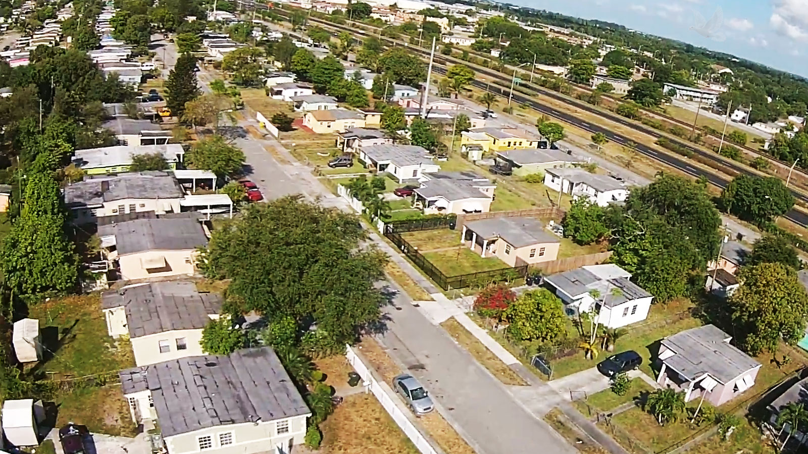 View of Opa-locka near the Palmetto Expressway with highway connections toward Golden Glades