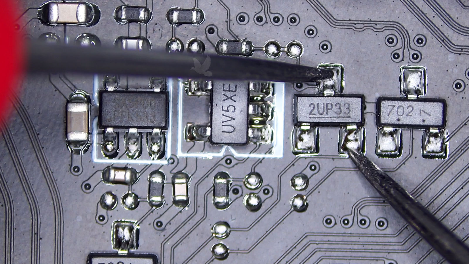 2UP33 transistor showing normal readings after circuit short removal