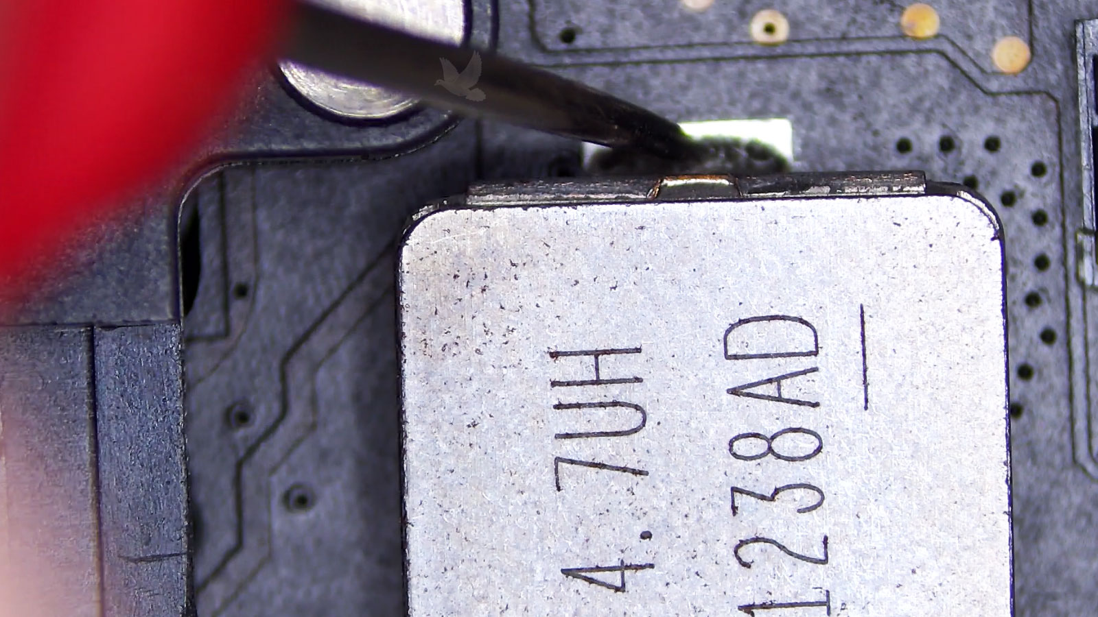 Measuring voltage on a 4.7 uH coil to check the health of a power rail
