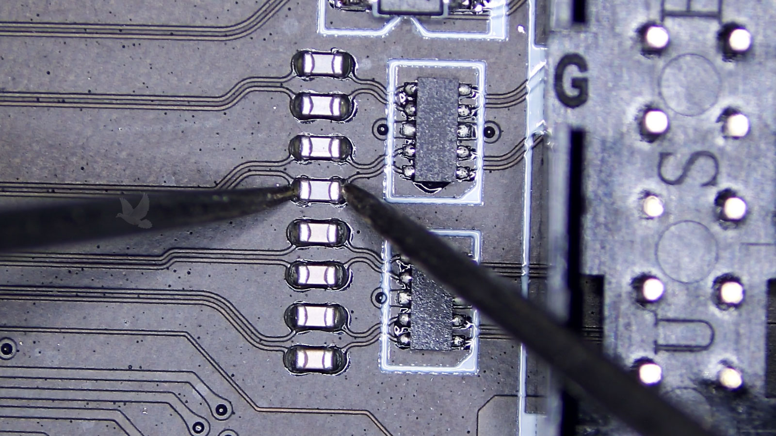 Measuring a failed capacitor between a connector and controller on a circuit board