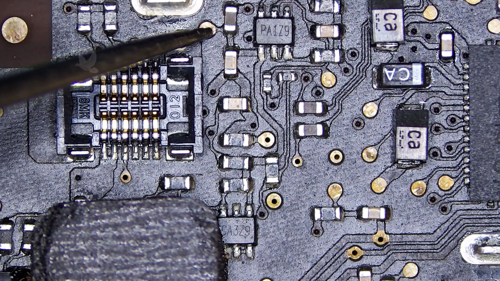 Dead power connector with missing 12-volt supply confirmed at capacitor