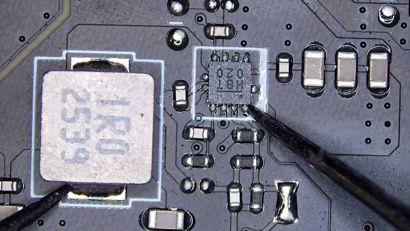 HBT 020 IC measured against coil to verify healthy chip condition