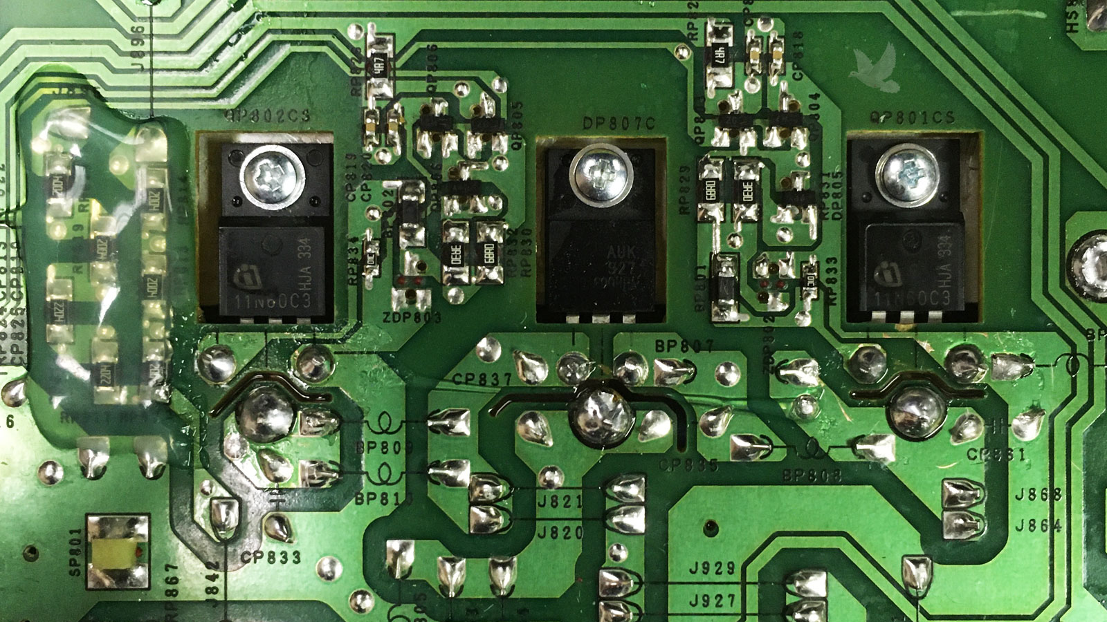 Replaced QP802CS, DP807C, and QP801CS components restoring circuit operation